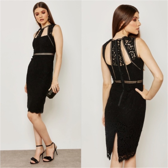 Bardot Splice Panel Lace Cocktail Dress 1619 - Picture 2 of 8